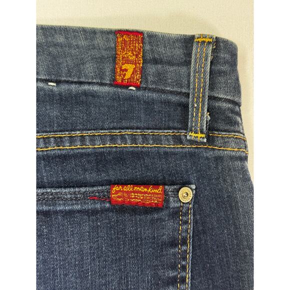 7 For All Mankind Women's The Skinny Bootcut Blue Denim Jeans - Size 30 (30x32) - Picture 3 of 6